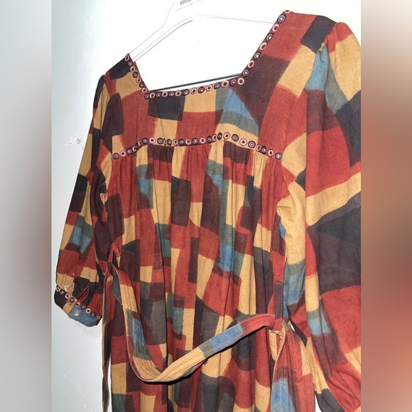 Umber & Ochre Devi Peasant Dress in Blocks NWOT - Picture 6 of 14